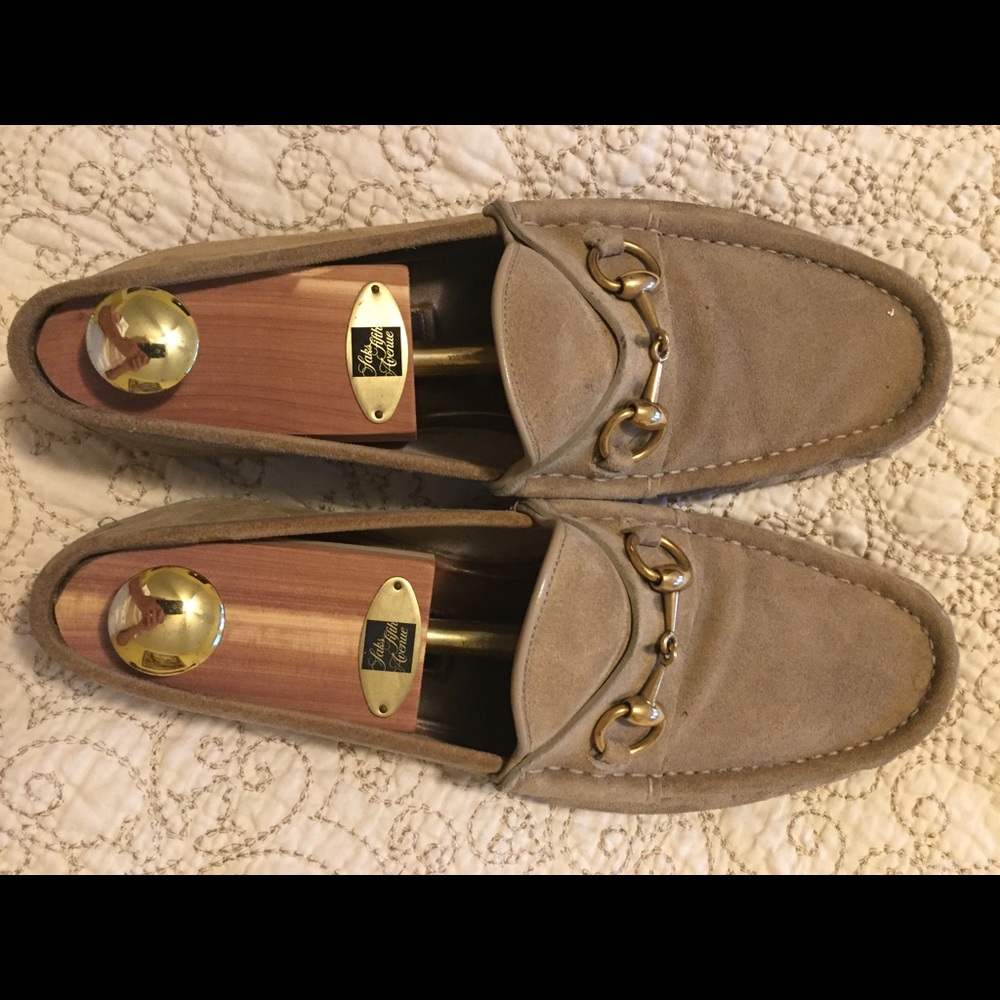 Gucci 1953 Horse-Bit Loafer, men’s tan suede, 10.5